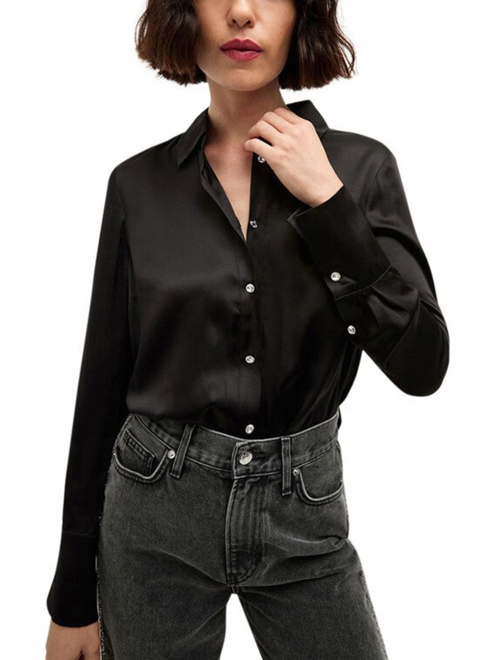 Veronica Beard Monique Silk Blend Button-Up Top